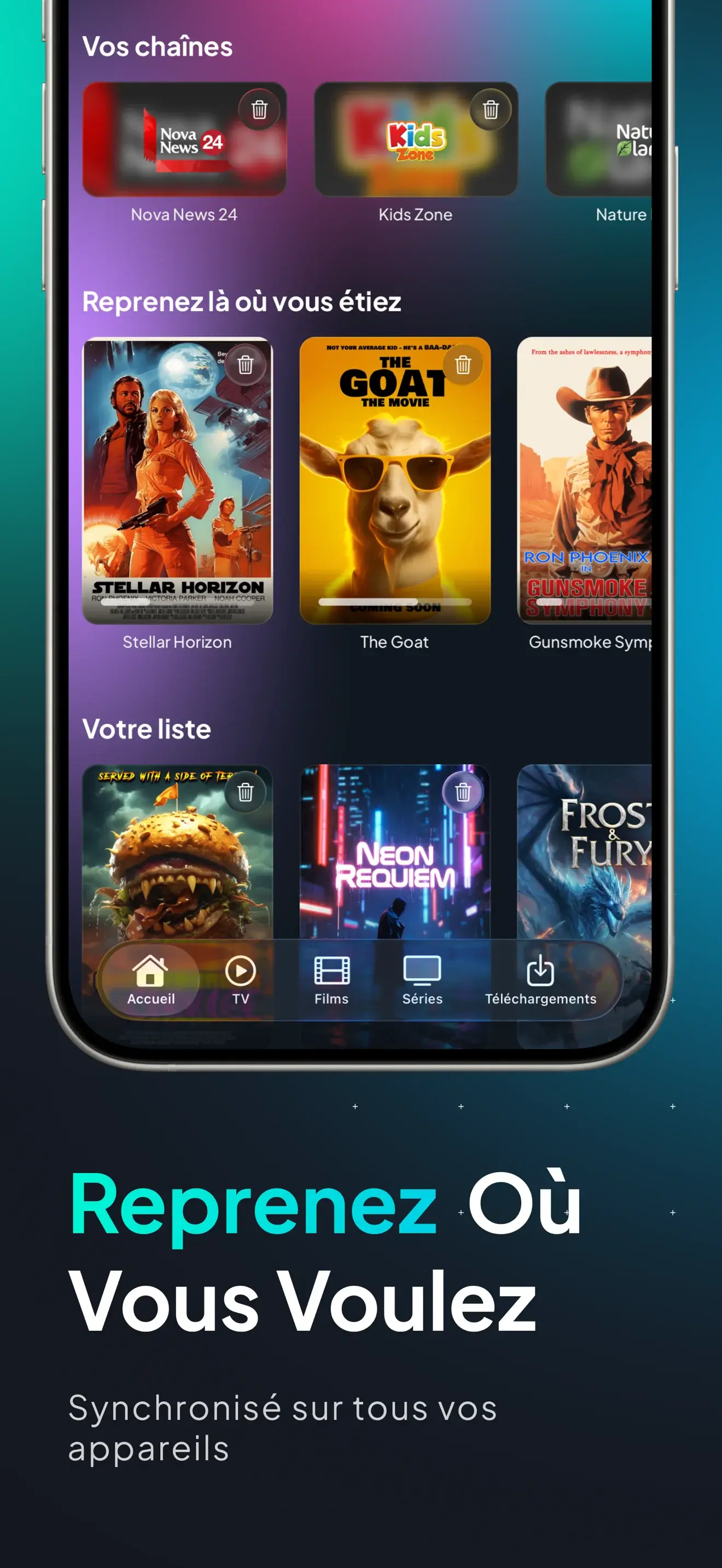 Reprenez où vous voulez avec IPTV Dreamer synchronisé sur tous vos appareils