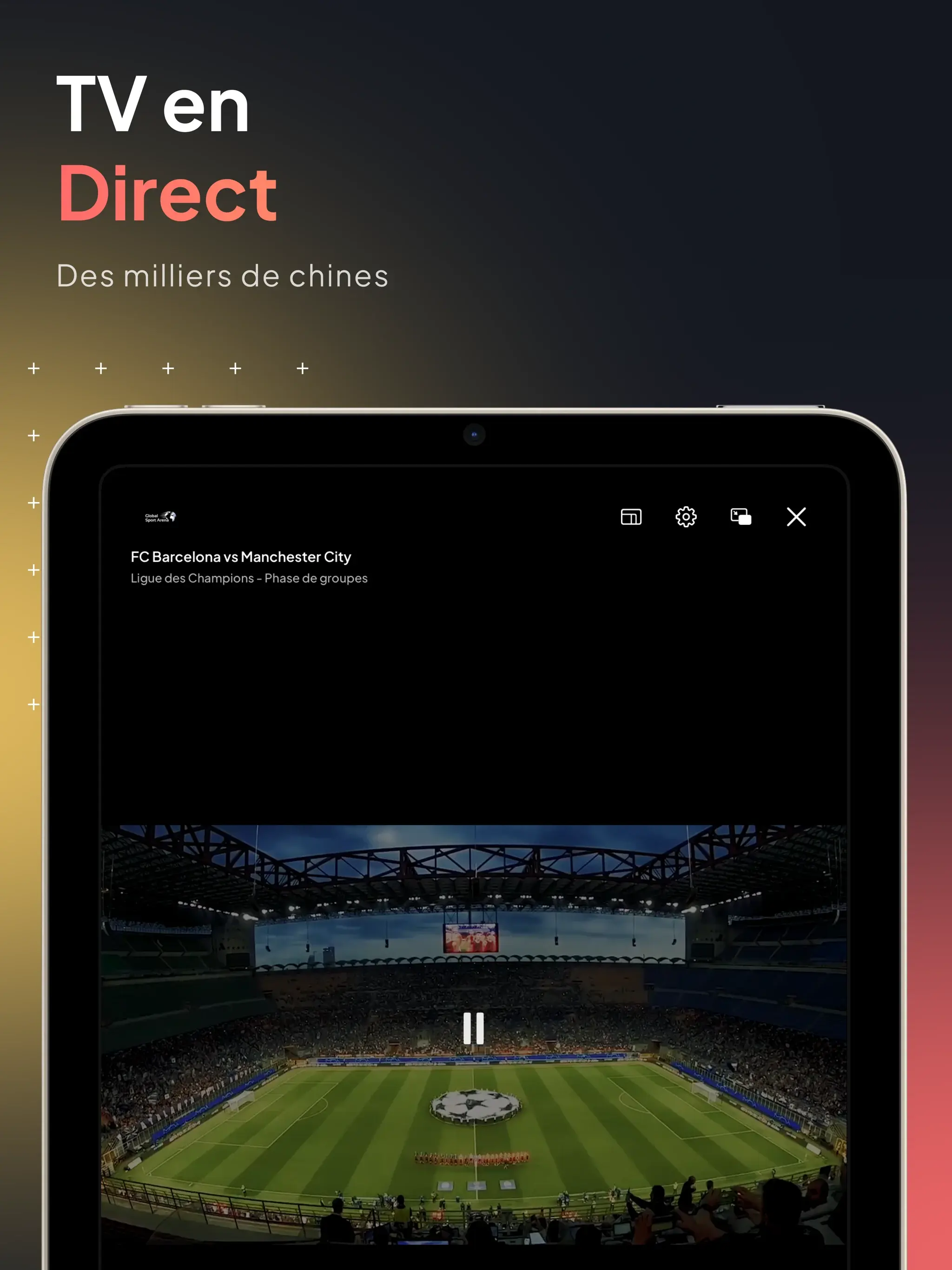 TV en direct sur iPad avec IPTV Dreamer diffusant des milliers de chaînes